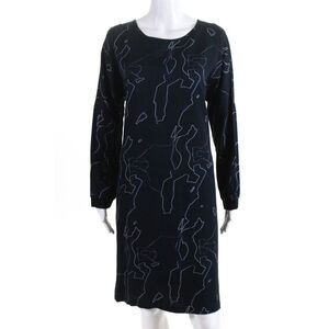 Elk  Womens Shift Dress Navy Blue Neon Print Size Small 10708935